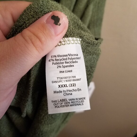 NEW Time & True Twist Front Tank, XXXL (22), Olive Green - Picture 6 of 8